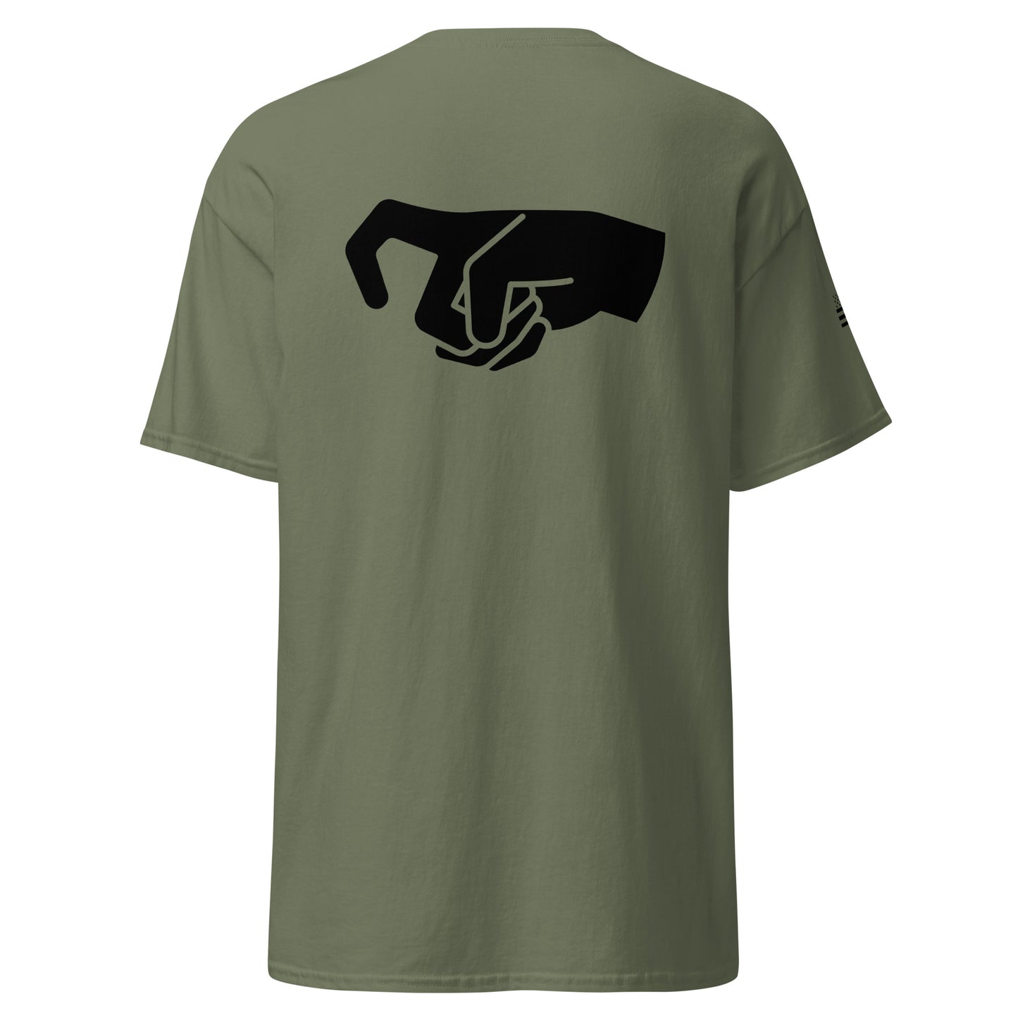 D-Range front, back, and side sleeve print t-shirt